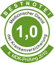 Bestnote 1,0 lt. MDK-Prüfung 2010