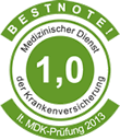 Bestnote 1,0 lt. MDK-Prüfung 2013
